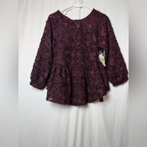 Altar’d State Burgundy Babydoll Women's Top Size Small